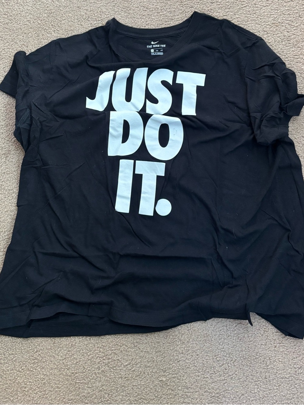 Nike Black Tee with White "JUST DO IT." Graphic